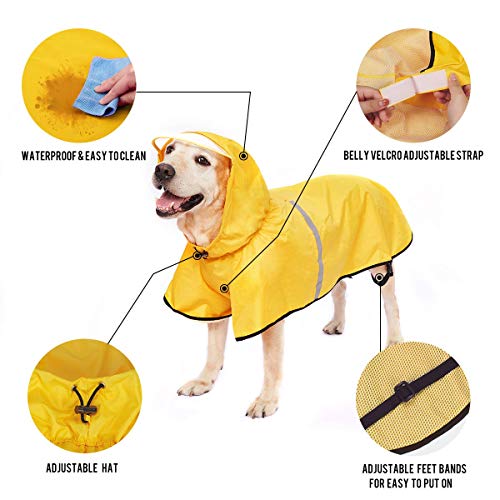 Chubasquero para perros con correa ajustable para el vientre