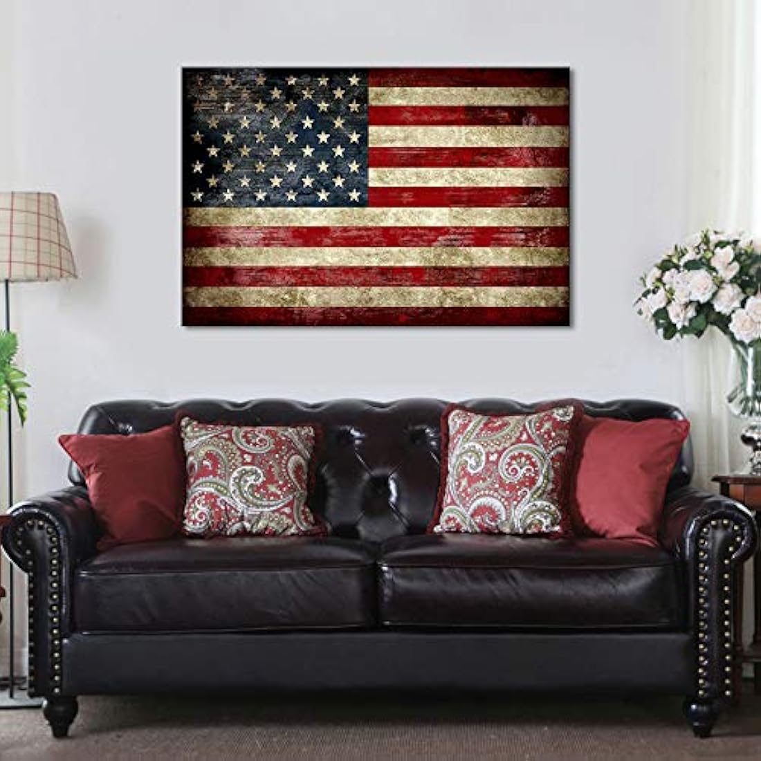 Lienzo con diseño de bandera americana