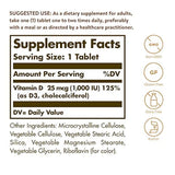 Solgar Vitamina D3 (Cholecalciferol) 25 mcg (1000 UI) tabletas – 90 unidades