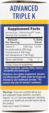 Superior Source Vitamina K1 K2 MK-4 MK-7 Sublingual – Menaquinona 4 500 mcg, Menaquinona 7 50 mcg Disolver instantáneamente tabletas – Vitaminas K2 Disolubles – 30 unidades