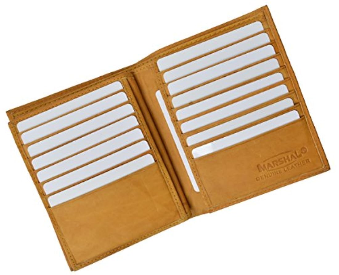 Marshal Bifold Cartera de piel auténtica con bloqueo RFID