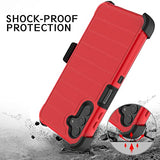 Leptech Funda para Samsung Galaxy A13 5G con protector de pantalla de TPU, [Serie Funda] Funda protectora con clip para cinturón, resistente a prueba de golpes, funda para teléfono celular (rojo)