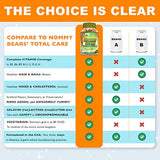 Nommy Bears - Gomitas sin gelatina multivitamina, para niños, adolescentes, adultos, 5 deliciosos sabores, 11 esenciales, sin gluten, halal/kosher, aprobado para mamá, formas de oso vegetariano