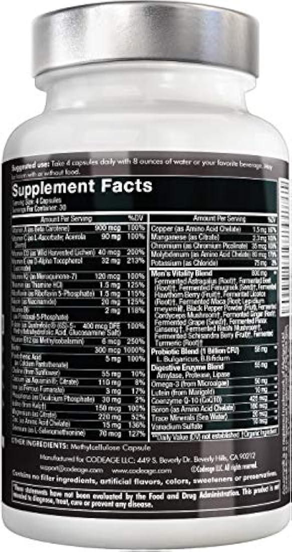 Multivitamínico de alimentos enteros para hombres