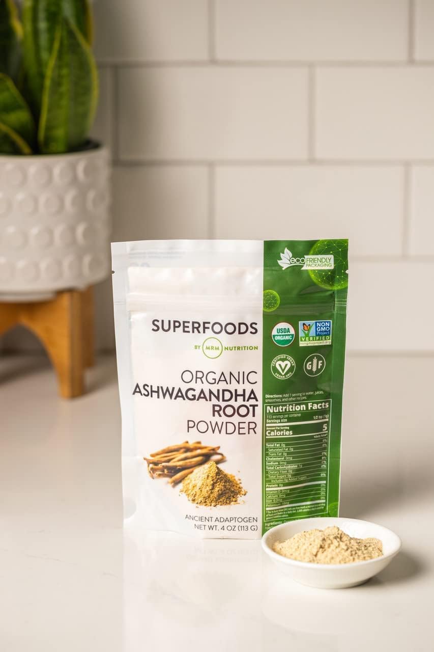 Polvo de Raíz de Ashwagandha Orgánico | MRM Nutrition | 113 Serv.