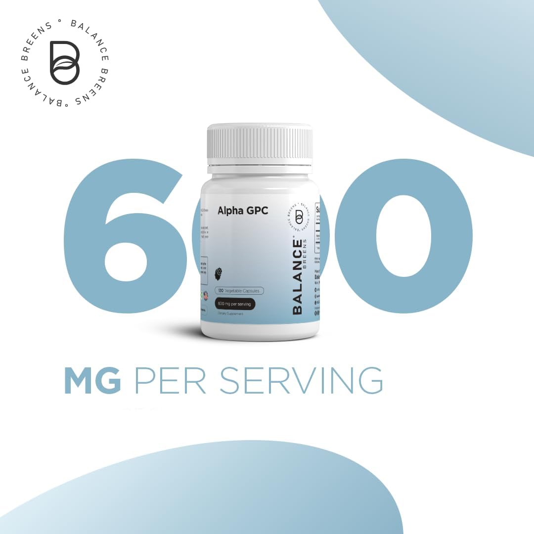 Suplemento de Colina Alpha GPC 600mg - Fórmula Avanzada de Memoria