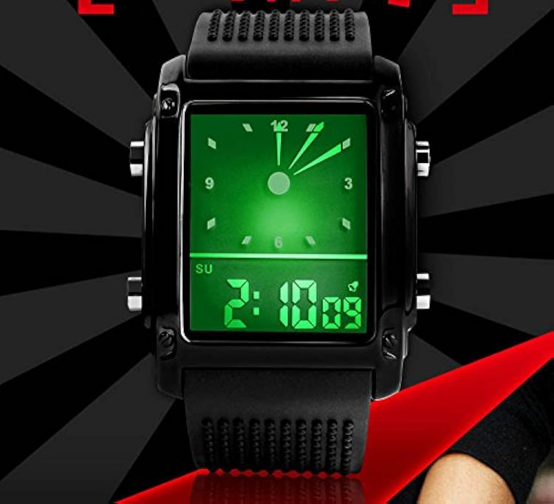 Reloj de pulsera deportivo con esfera rectangular