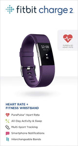 Pulsera Fitbit Charge 2 Heart Rate Fitness, ciruela, grande