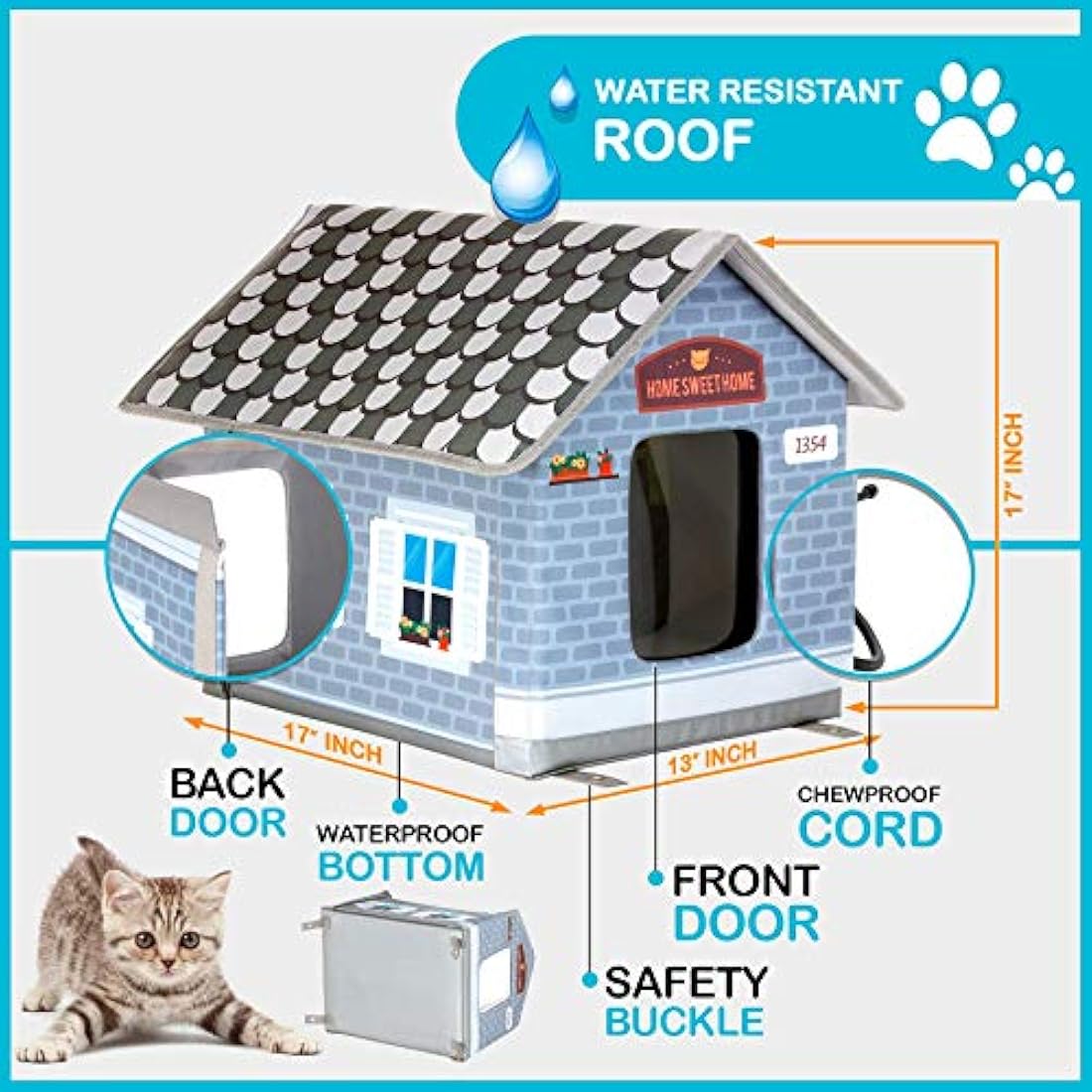 Casas climatizada para gatos al aire libre en invierno