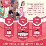 Multivitamina para mujeres - Suplemento para energía, inmunidad y apoyo femenino - Vitaminas diarias para mujeres con biotina, calcio, magnesio - Sin OGM, Multivitamina de mujeres vegetarianas - 120 cápsulas