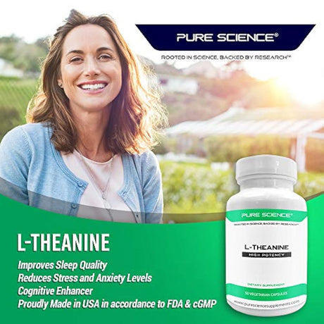 Ciencia pura L-Theanine Suplemento de 400 mg – cognición