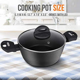 Olla con tapa color negro NUTRICHEF PRTNCCW12CP