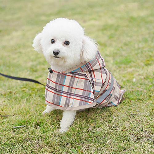 Chubasquero con capucha para perro con tira reflectante, impermeable, ajustable, ligero, transpirable, poncho de lluvia para perros grandes