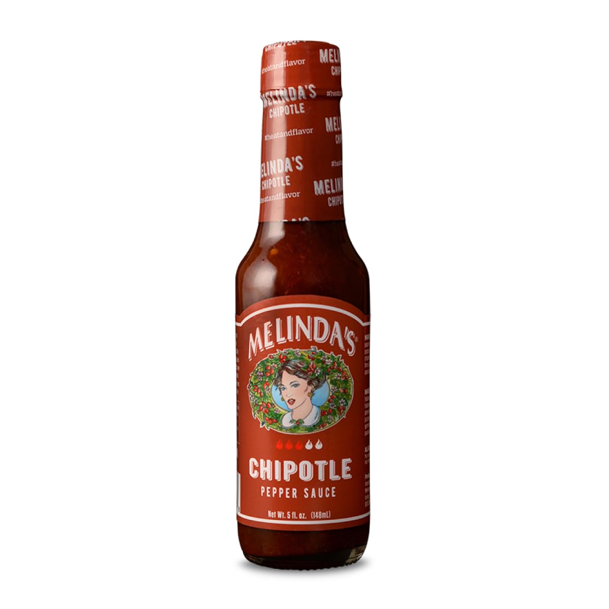 Melinda's Salsa picante Chipotle – Salsa gourmet de chipotle – Hecho con chiles chipotle, chiles habanero, zanahorias, cebolla, papaya y jugo de lima – Keto, Kosher, vegano, salsa picante sin gluten – 5 onzas, 1 paquete