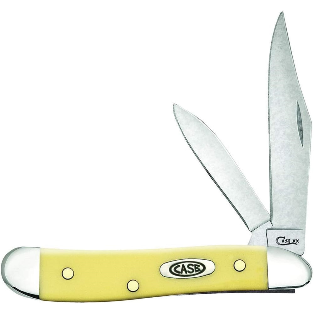 Cuchilla de bolsillo para defensa y caza color amarillo