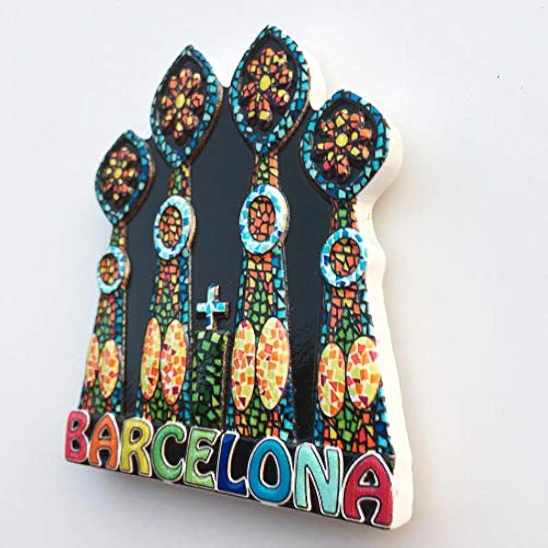 Imán para nevera en 3D, hecho a mano, de resina, Barcelona