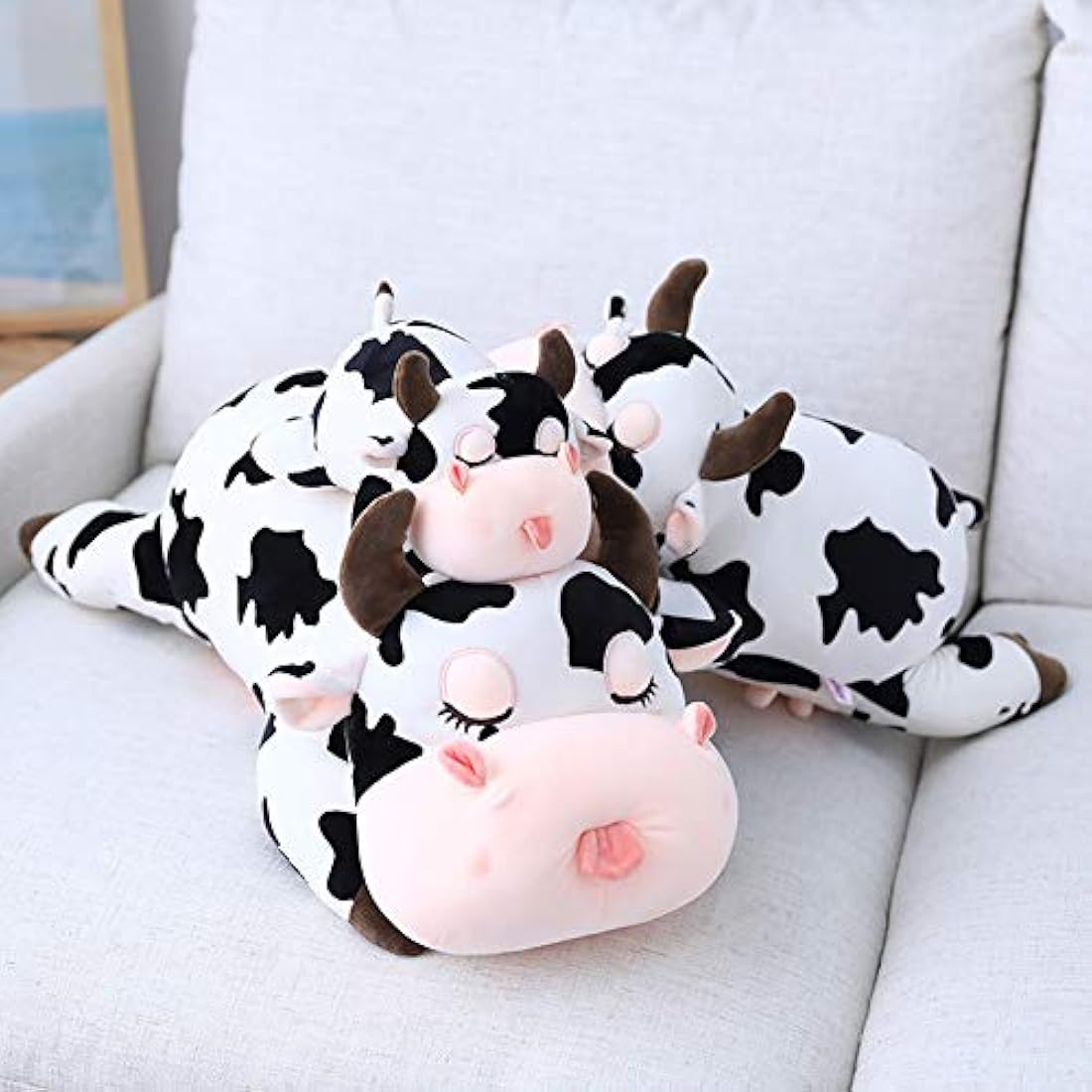 suave almohada de vaca peluche