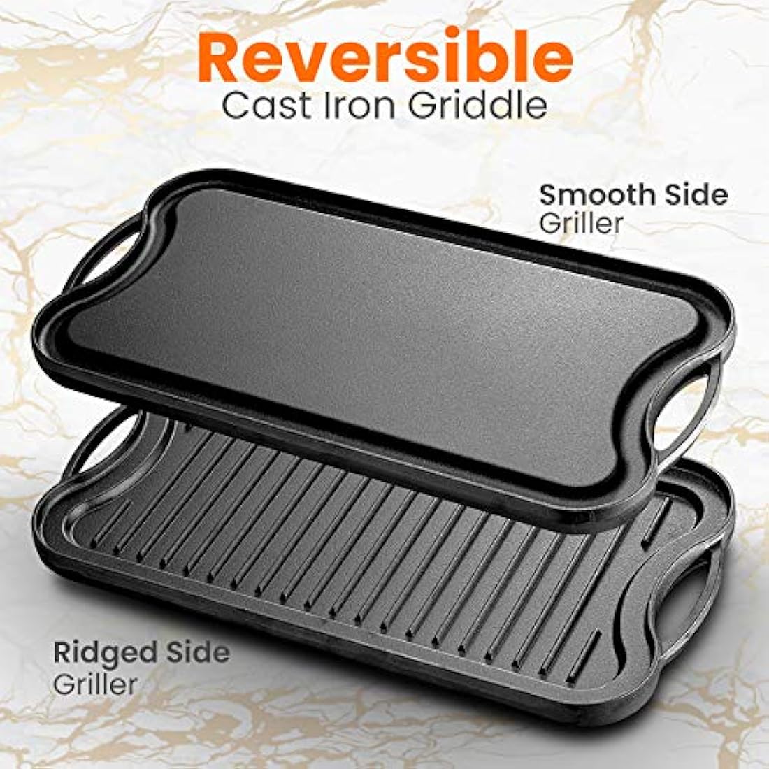 Sarten de hierro fundido reversible NutriChef NCCIRG64
