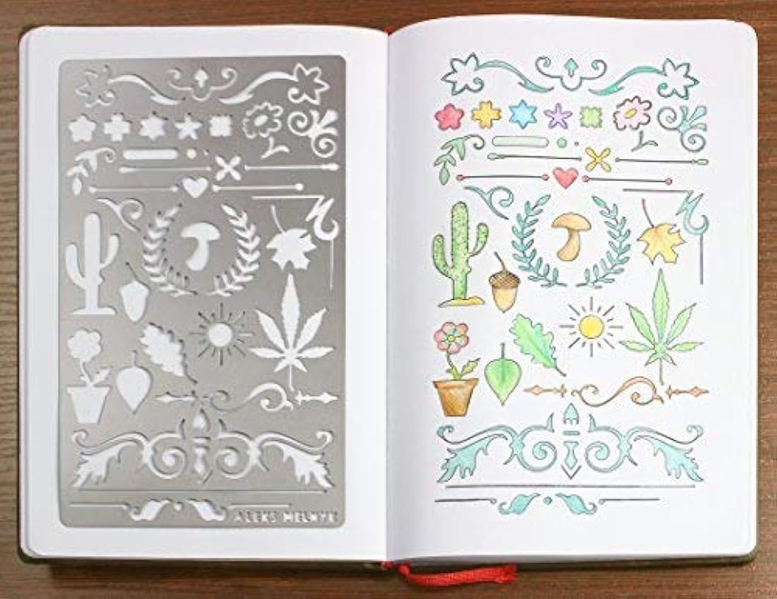 Aleks melnyk 1 Bullet Journal Stencil – Naturaleza
