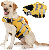 Chaleco salvavidas para perros con rayas reflectantes, chaleco salvavidas ajustable de alta visibilidad, salvavidas para perros pequeños, medianos y grandes
