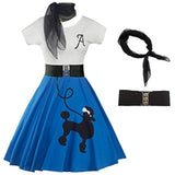 Disfraz Retro Poodle Print High Skist Skater Vintage