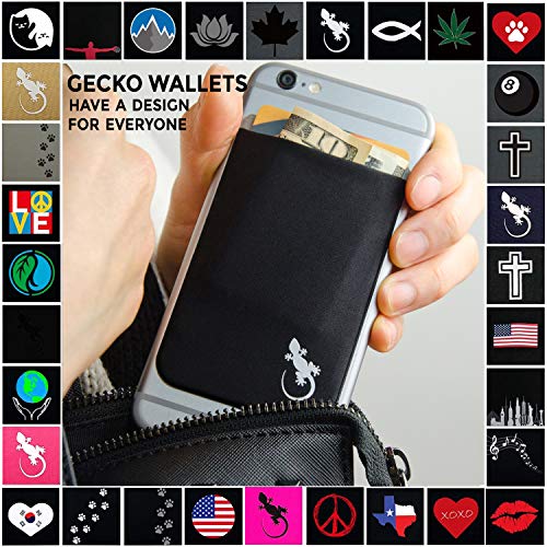 Gecko - Cartera de licra para teléfono celular con adhesivo, para tarjetas de crédito y efectivo