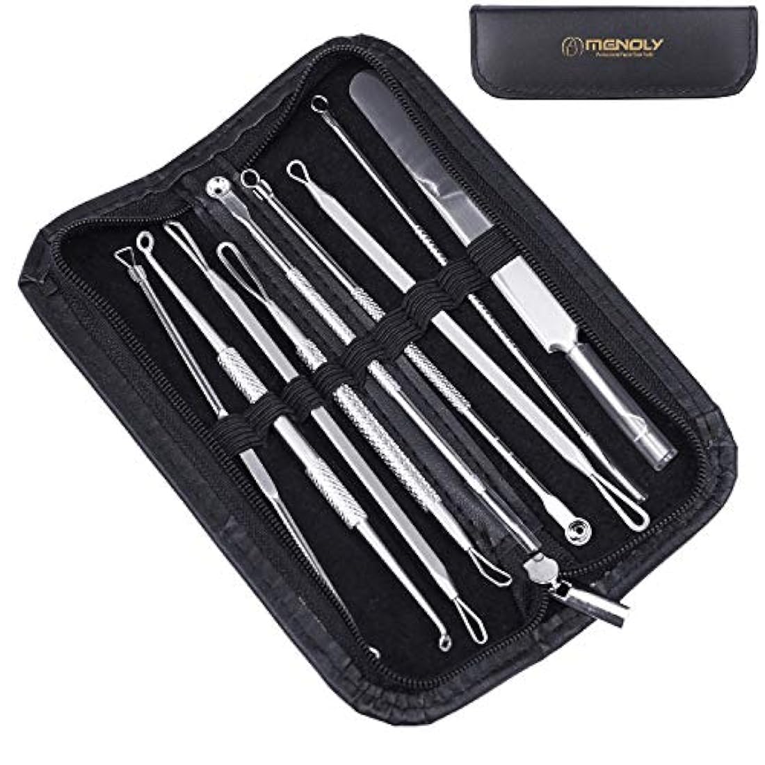 Kit de herramientas para removedor espinillas, 10 unidades, herramienta extractora de espinillas, kit de acné para puntos negros, puntos blancos, eliminación de zit