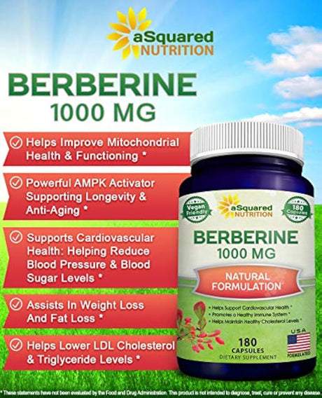 Berberina pura - Complemento de 900 mg - 180 cápsulas