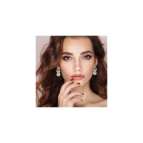 Aretes colgantes de oro de 18 quilates con perlas grandes