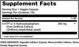 Suplemento 5 HTP Amazing Formulas 200 mg Veggie 120 Cápsulas