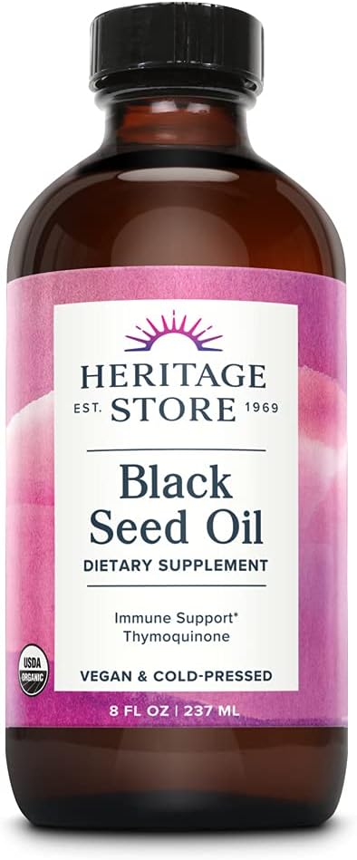 Aceite de Semilla Negra Orgánico HERITAGE STORE 8oz Salud Total