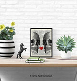 Decoración de pared de Corazón y calaveras 8x10 Sentimental
