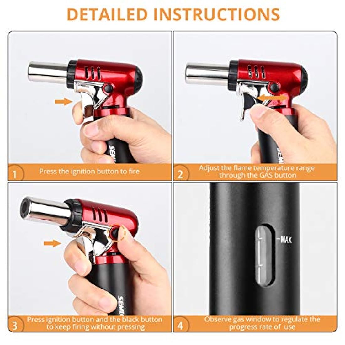 Soplete de butano para cocina S-907 Rojo