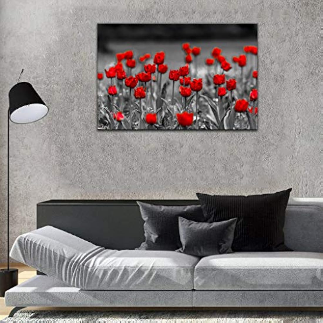 Lienzo decorativo con diseño de flores de amapolas rojas