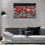 Lienzo decorativo con diseño de flores de amapolas rojas