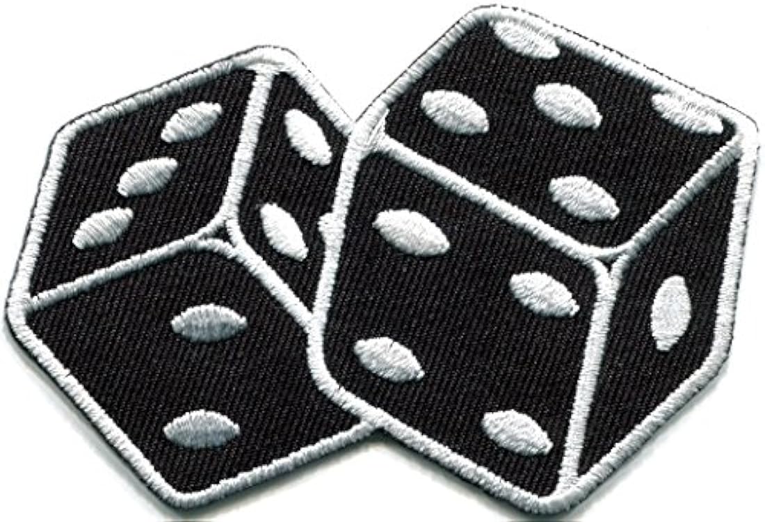 Apliques bordados de dados negros juego de azar Las Vegas