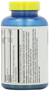 La vida de la naturaleza e, D-Alpha y mixtos tocopherols 400 IU softgels, 250 Count
