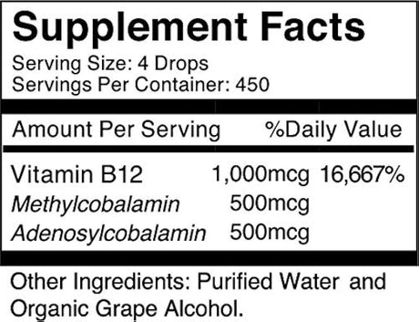 Líquido B12 Vitamina Sublingual – Complemento de Vitamina