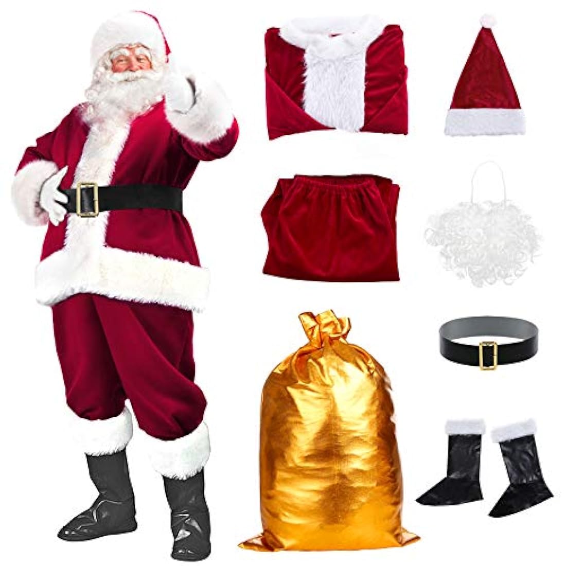 Disfraces traje de Papá Noel 10 pc spara