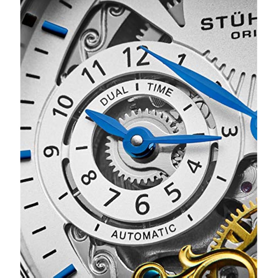 Reloj automático original para hombres Dial de esqueleto