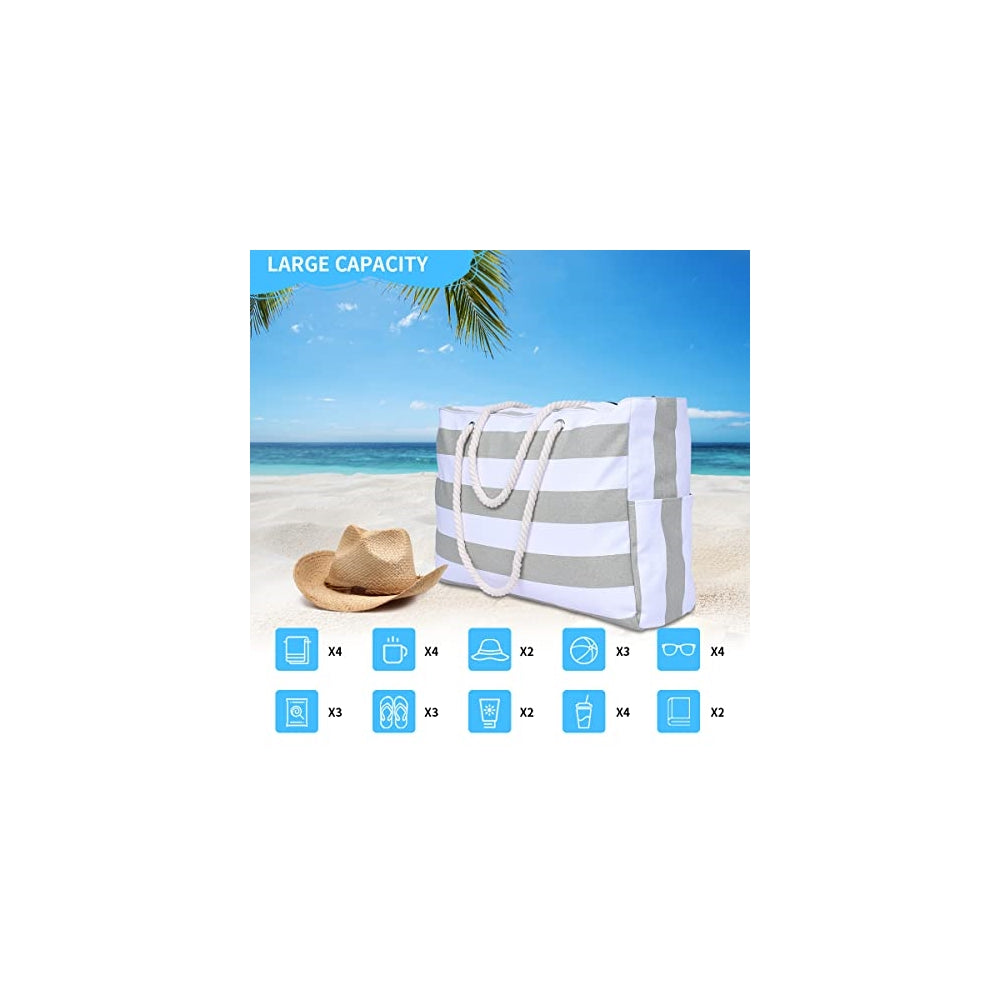 Bolso de playa para mujer impermeable con cremallera