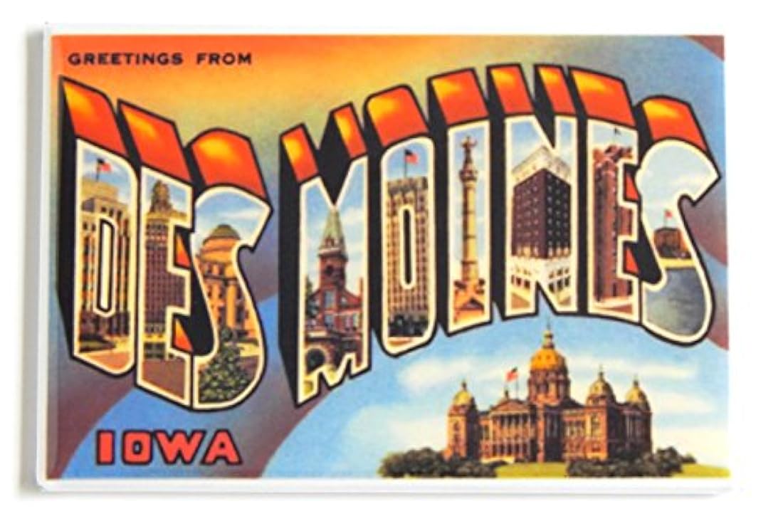 Imán para nevera Greetings From des Moines Iowa