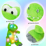 Peluche de dinosaurio color verde con luces LED. Hopearl