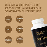 Vitaminas para mujeres negras - Cápsulas de musgo marino irlandés 500 mg, soporte inmune
