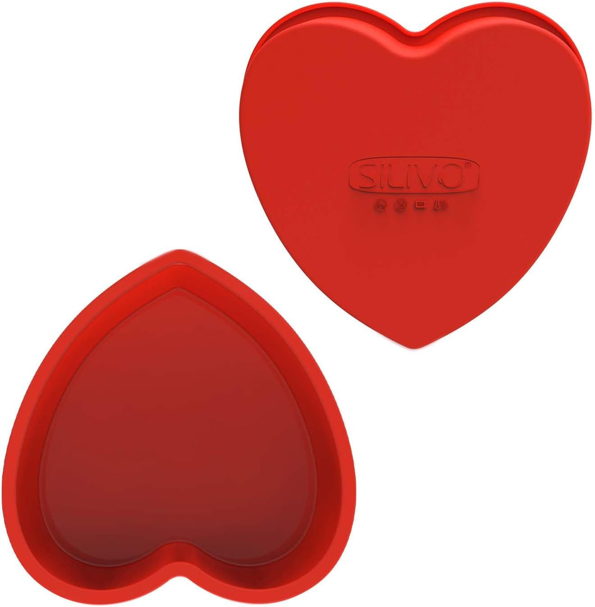 SILIVO Moldes de silicona en forma de corazón paquete de 2
