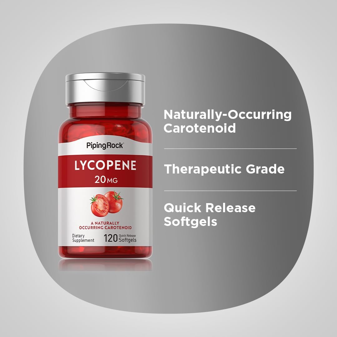 Suplemento de licopeno 20 mg 120 cáp Carotenoide sin gluten