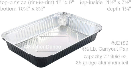 KitchenDance - Sartén oblonga desechable de aluminio de colores, moldes