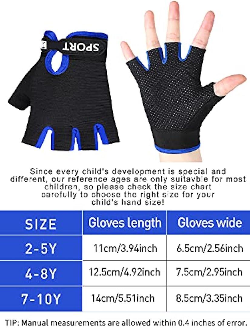 Guantes de ciclismo para niños por 4 pares