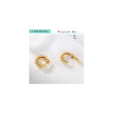 Aretes de aro de corte de oro de 14 quilates para mujer