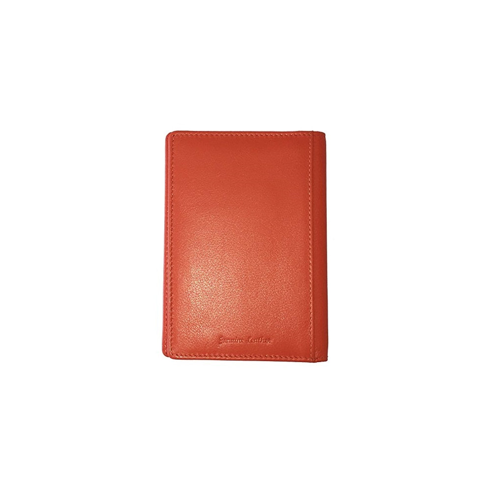 Porta Documentos y Tarjetas de piel para pasaporte naranja